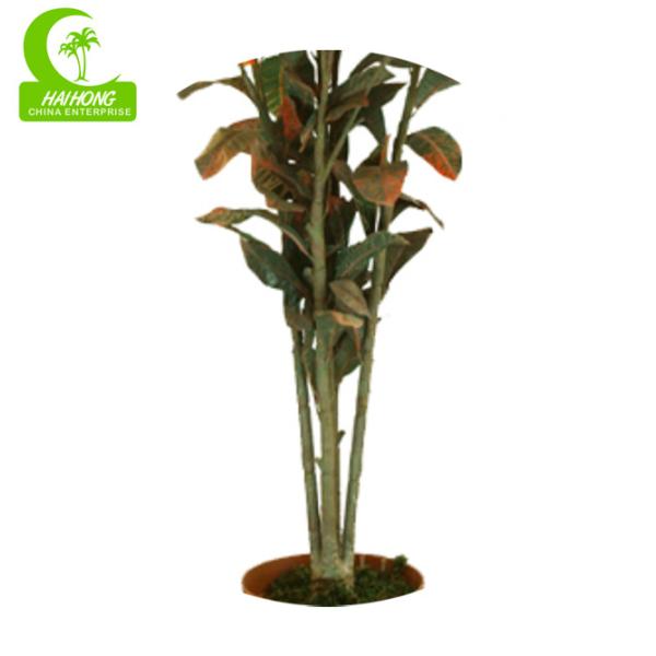 Customized 180cm fake Natural Foliage Variegated Croton Plant
