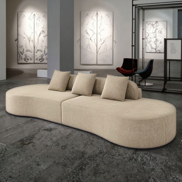 Modern Internet Celebrity Sofa Set Furniture Living Room Curved Semi-Circle Sofa Vacuum Compressed Sofa Memory Foam Couch