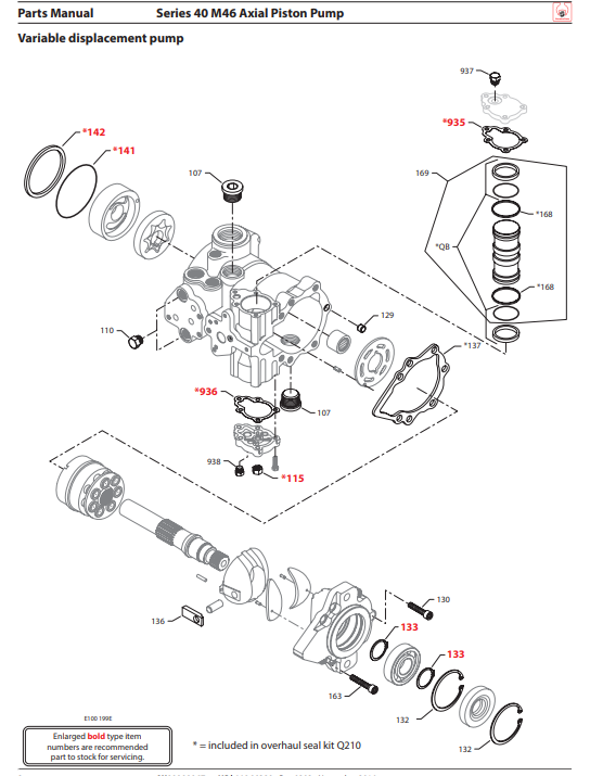 Danfoss, DFS-4510017-HSP, Series 40 - M46 Single Pump Gasket Seal Kit  4510017