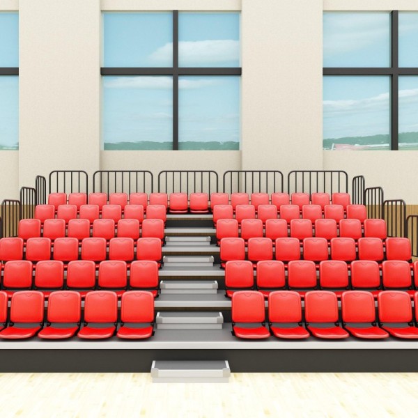 Retractable Grandstand Seating with Foldable Backrests - Durable HDPE Material and Customizable Options for Indoor Sports Arenas