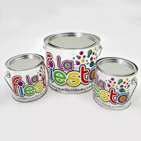 50kg o metal preto Tin Bucket With Ring Lock personalizou a impressão a cores