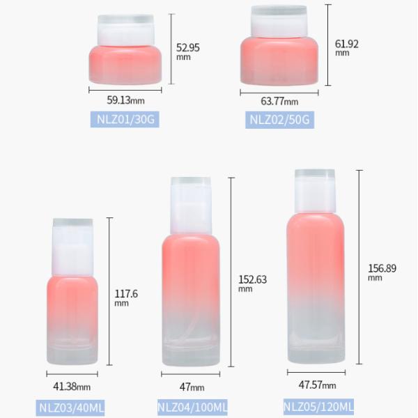 100ml 120ml Luxury Cosmetics Packaging Pink Glass Acrylic Lotion Essence Face Cream Jar