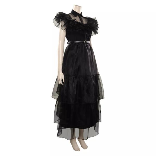 Семейный костюм Addams Черный Хэллоуин Косплей для девочек и детей