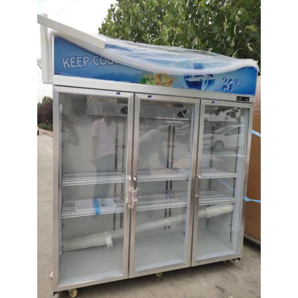 1860L Upright Glass Door Display Freezer 110V To 240V 3 Door