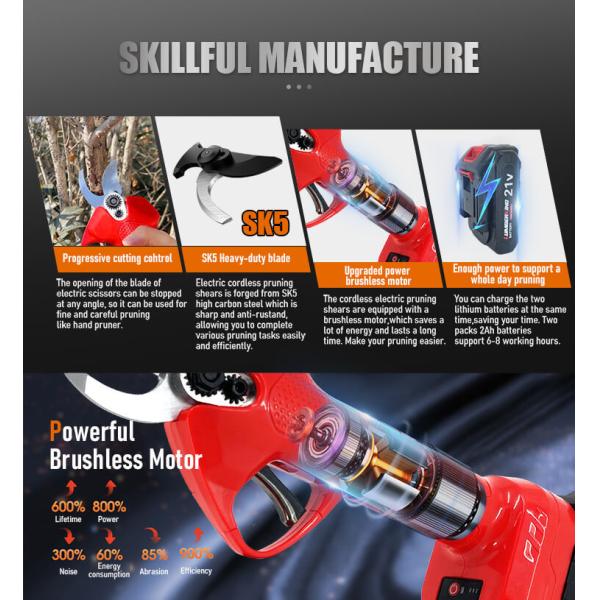 Китай 25мм садовый резчик беспроводной электрический перезаряжаемый ветви обрезка ножницы ножницы для продажи