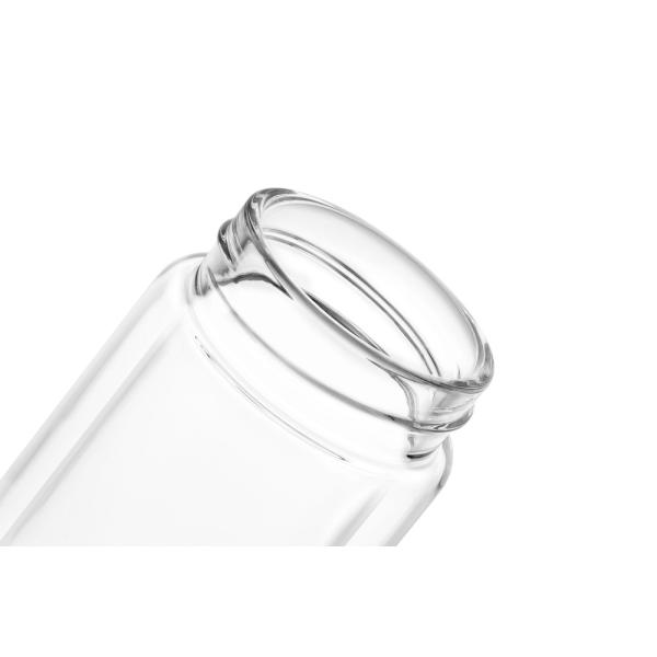 Clear Borosilicate Glass Water Filtration Pitcher Bottle Stainless Steel Infuser For Office