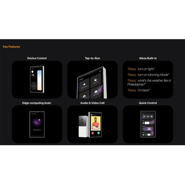 Custom Home Touch Screen Control 4inch Zigbee Wall Panel For Video Doorbell Monitoring