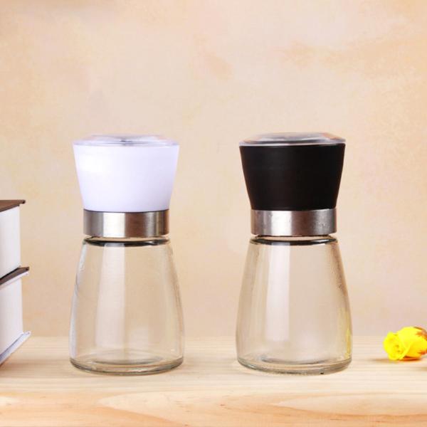 Hygienic Lead Free Rotatable Grinding Lid Glass Pepper Jar