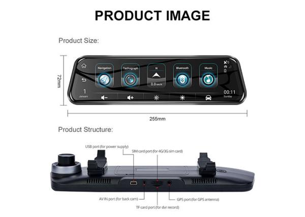 ADAS 9.35 1080P Rearview Mirror Car Recorder