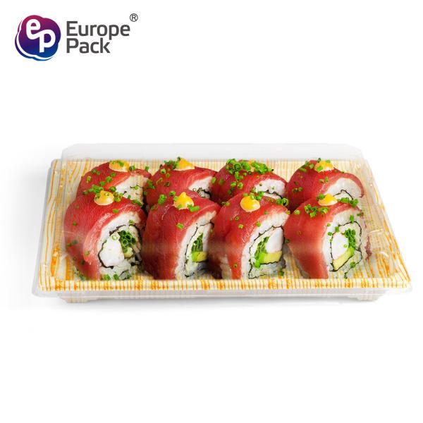 Newest design 10 inch square shape takeaway disposable patisserie sushi packaging tray