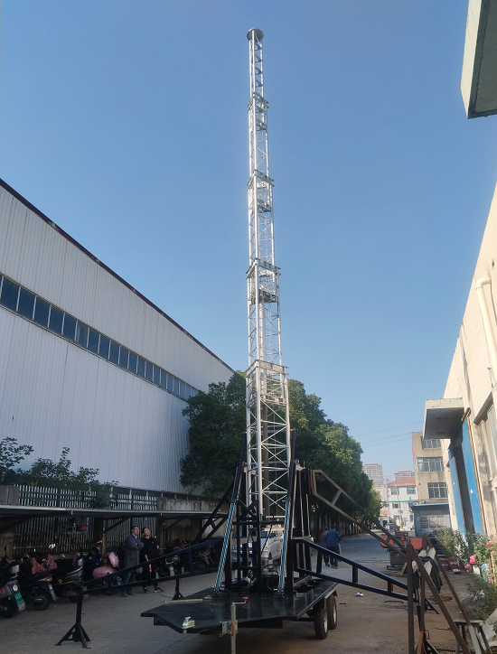 15m cell on wheels porable tower telescopic telecom tower