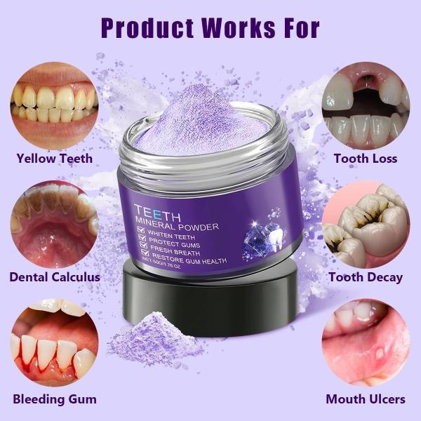 2PCS Purple Teeth Restoration Mineral Powder Strengthening Teeth And Gums Health