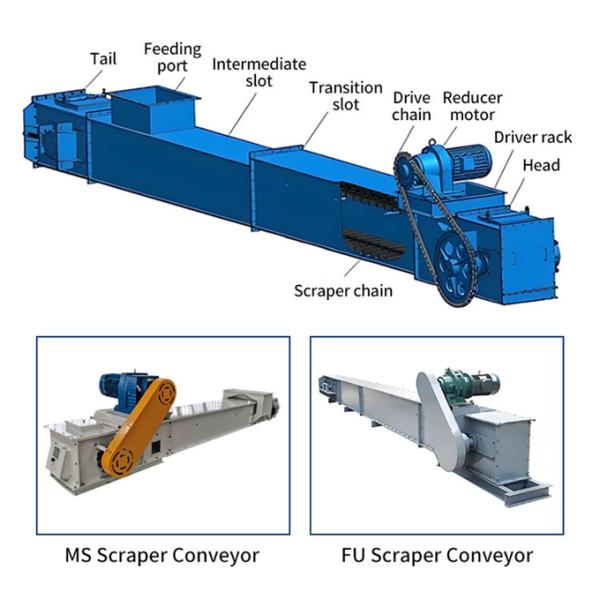 Durable Adjustable Speed Chain Scraper Conveyor Machine for Simple Operation in Grain Transport