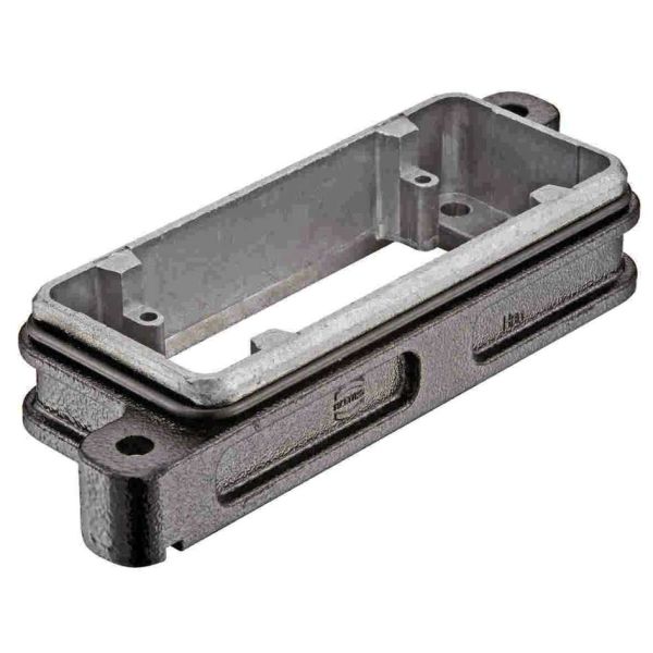 Han 16HPR Base Panel Screw Locking Housing Harting 09400160311 Jet Black Aluminium Die Cast Material