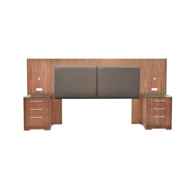 Modern Vinyl Queen Bed Hotel Style Headboards Fully Finished For Bedroom