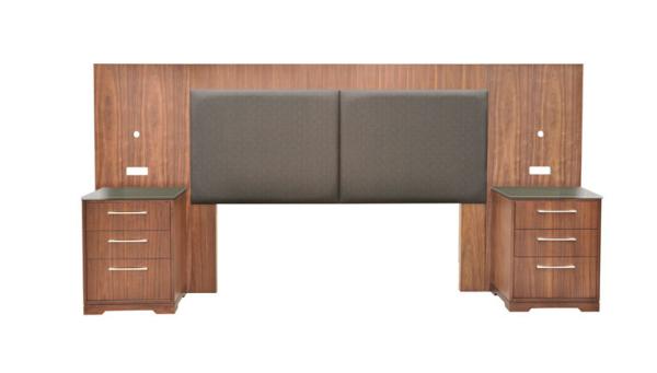 Walnut wood veneer upholstery king/queen size wooden headbaord for 5-star hotel bedroom furniture
