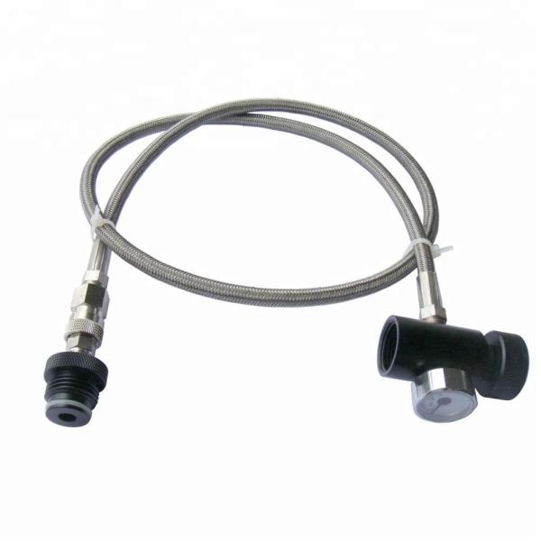 Paintball Stainless Steel Braided Remote Hose , Scuba Refill Station Durable