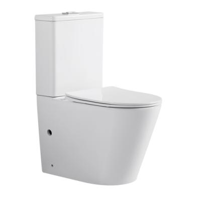 European Luxury Ceramic Floor Mounted Close Coupled Two Piece Toilet Manufacture Rimless Wash Down