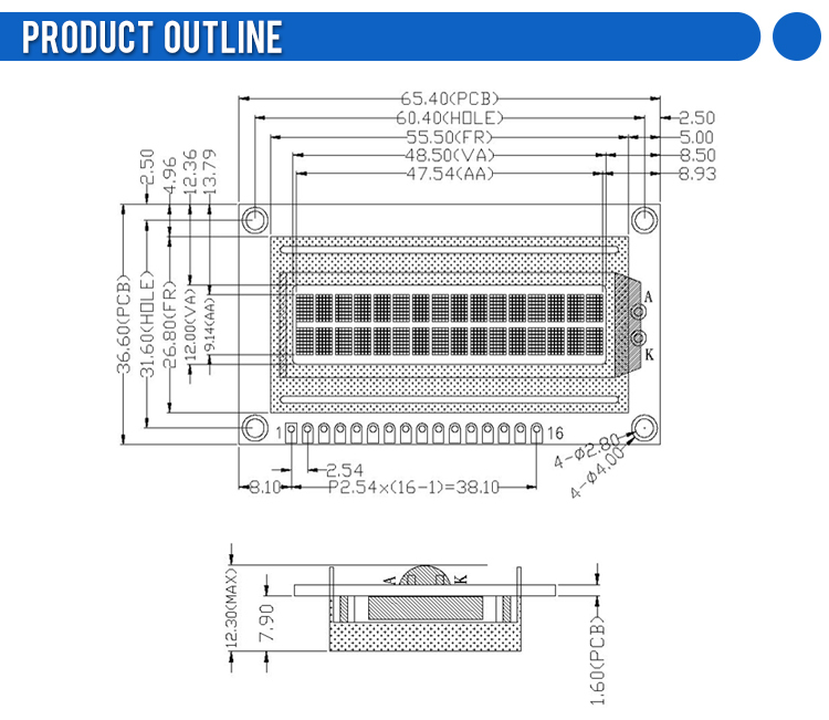 Russian DFSTN Black Film 1602Q IIC I2C Adapter Alphabet Font Screen ST7066U Character LCD Module