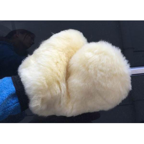 Беж перчатки мытья неподдельного автомобиля шерстей перчатки мойки овчины толстого детализируя