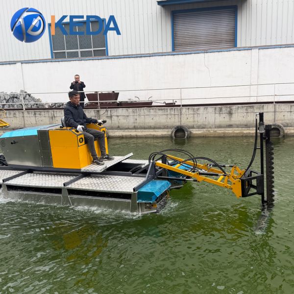 Automatic Amphibious Weed Harvester with Aluminum Alloy Body and Stern Drive Engine for Real-Time Positioning