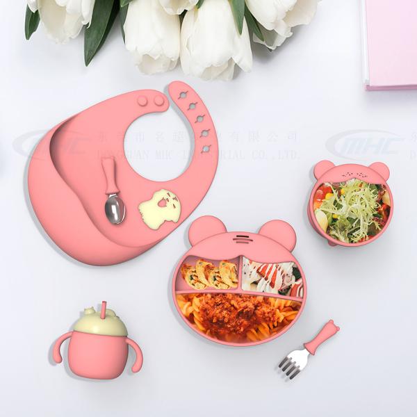 MHC 4 Months Baby Feeding Cup with Straw 50 Pieces Dish and Handles Gift Set