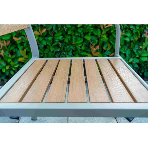 Outdoor Poly Wooden Dining Table And Chairs Plastic Wood Patio Table And Chair Set 5 Pieces Set