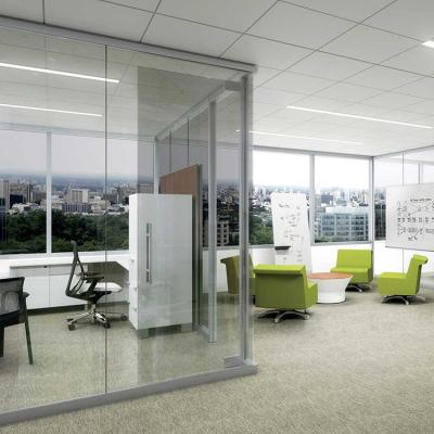 Customized 8mm Glass Partition Doors Dust Resistant And Sound Insulation