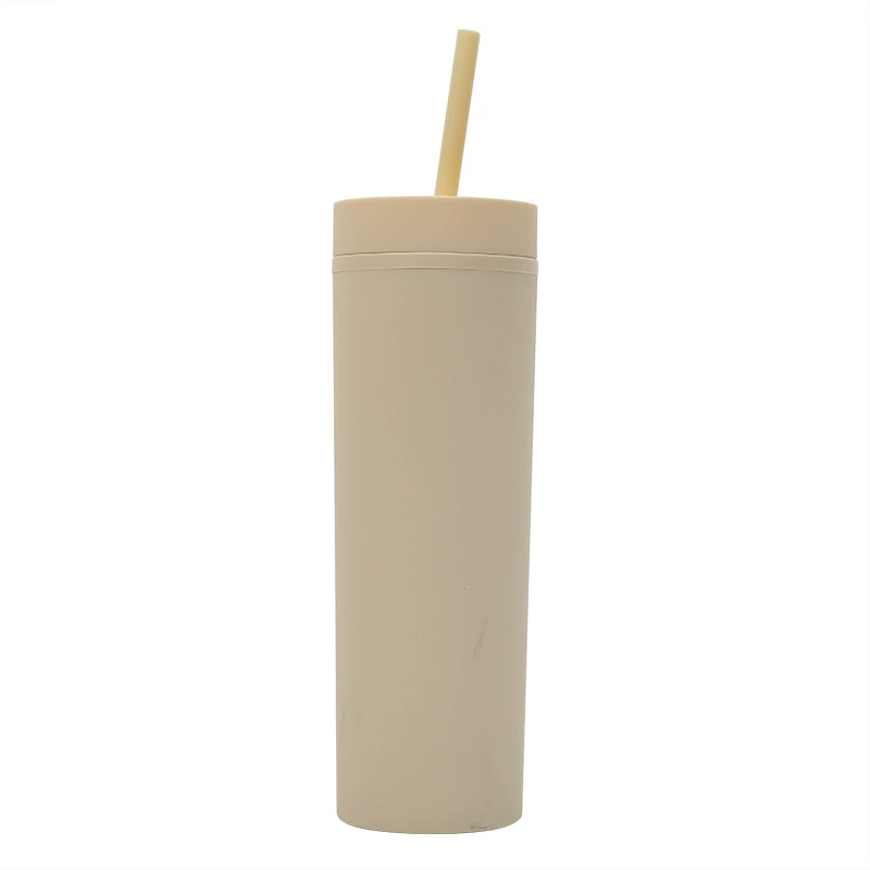 The Manufacturer's New Cross-border Modern And Simple Frosted Double-layer Plastic Cup Is A Universal And Portable 16OZ Straight Cup