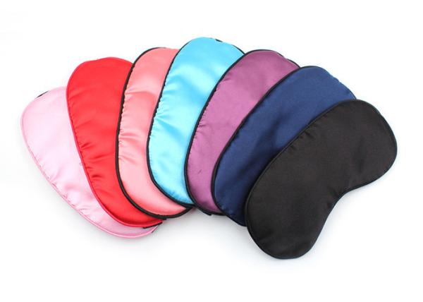 Custom Printed Black Silk Eye Mask , Floss Blackout Eye Mask For Sleeping