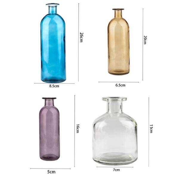 Nordic Style Small Mouth Blue Pink Color Dome Shaped Glass Flower Vase