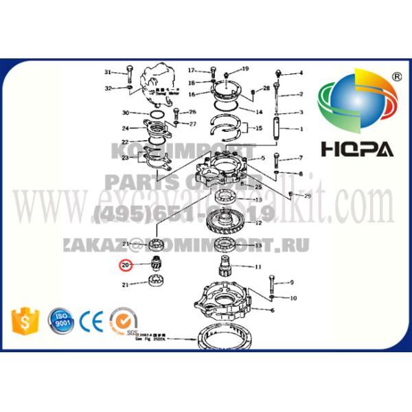 20Y-26-14260 Excavator Spare Parts Sun Gear For Swing Reducer Ring Gear PC200-5