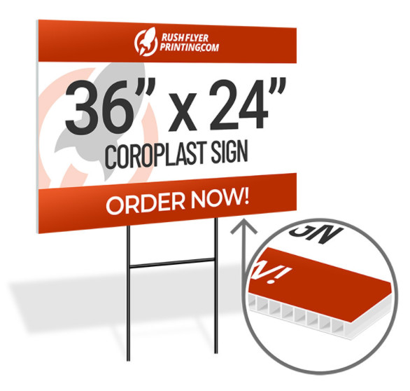 12x18, 24x18, 24x24, 36x24 4mm Corrugated Plastic Yard Signs Printing Coroplast Signs