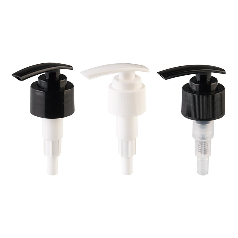 White Ribbed Lotion Pump 24mm 28mm Plastic Lotion Pump Screw-On Soap Dispensing Pump for Bottles