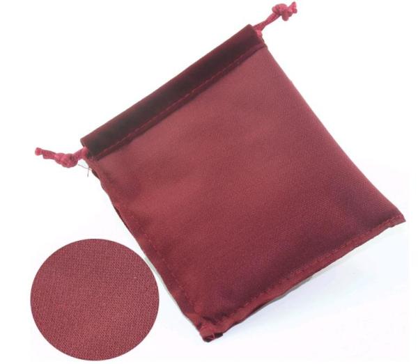 Personalized Red Velvet Drawstring Pouch Foil Logo For Jewelly Packaing