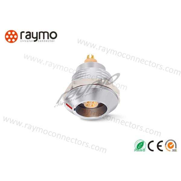 Fixed 14 pin IP68 Waterproof Circular Connectors Natural Chrome Housing