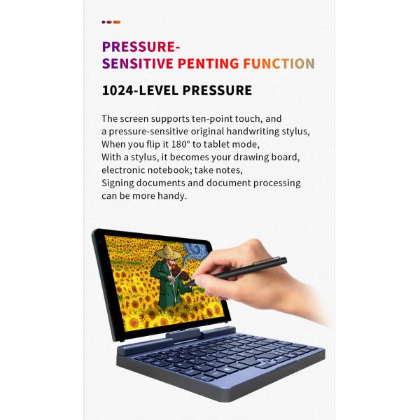 Odm Small Laptop Computer 8 Inches Ips Touch Screen 2 em 1 para escritório