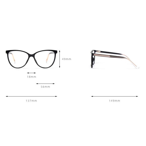Spring Europe America Large Cat Eye TR90 Material Glasses Flat Mirror Female Myopia
