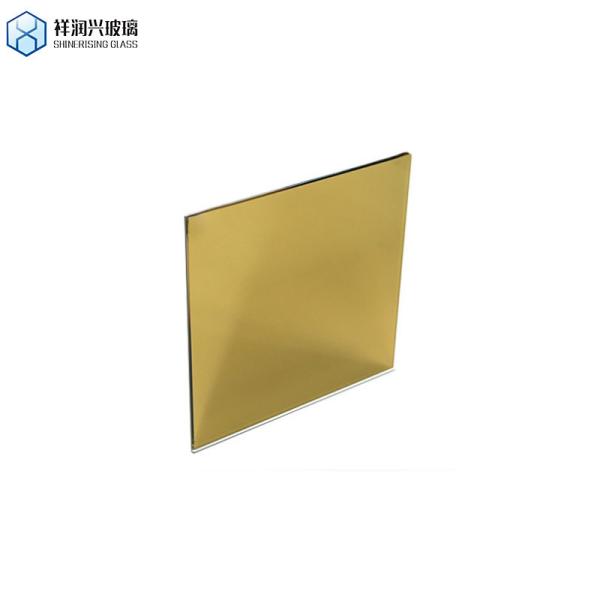 Rectangle Glass Coloreds Mirror Panel with Competitive and Bronze Golden Frame Material