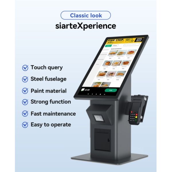 23.8 Inch Restaurant Self Service Kiosk with NFC POS Terminal LCD Android Touch Screen for Payment Self-Ordering Terminal