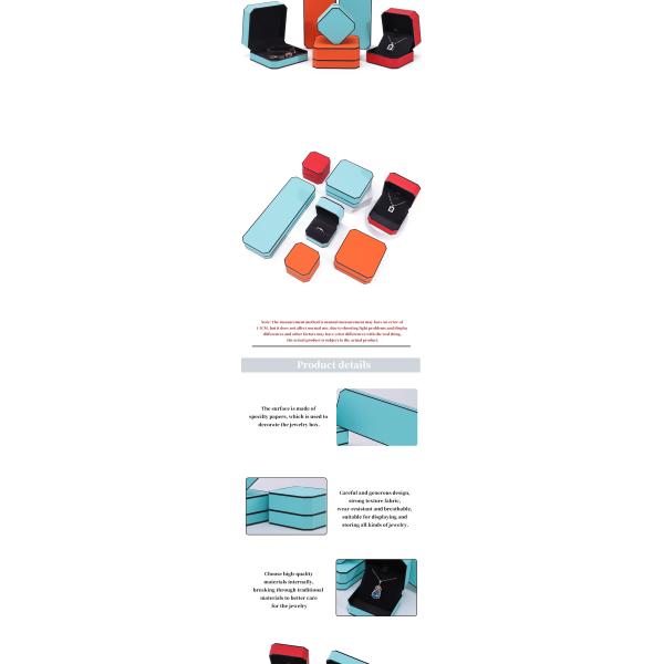 Boîte d'emballage de bijoux en cuir en PU à bord noir octogonal pour le stockage de luxe