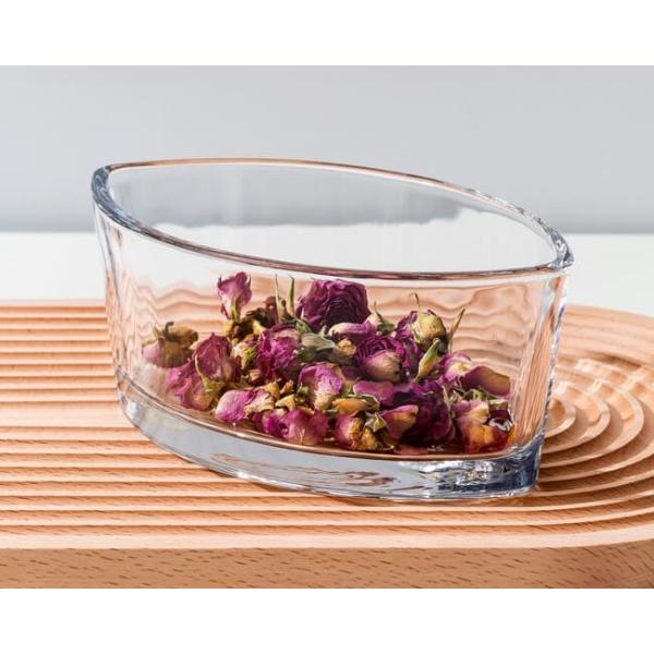 Transparent Pressed Boat Shaped Glass Vase Home Decorative Glass Containers