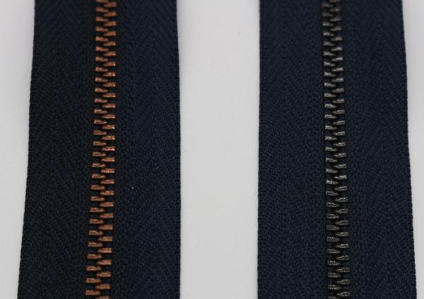Black Nickel Teeth Metal Coat Zippers , 5# Auto Lock Copper Metal Zipper By The Yard