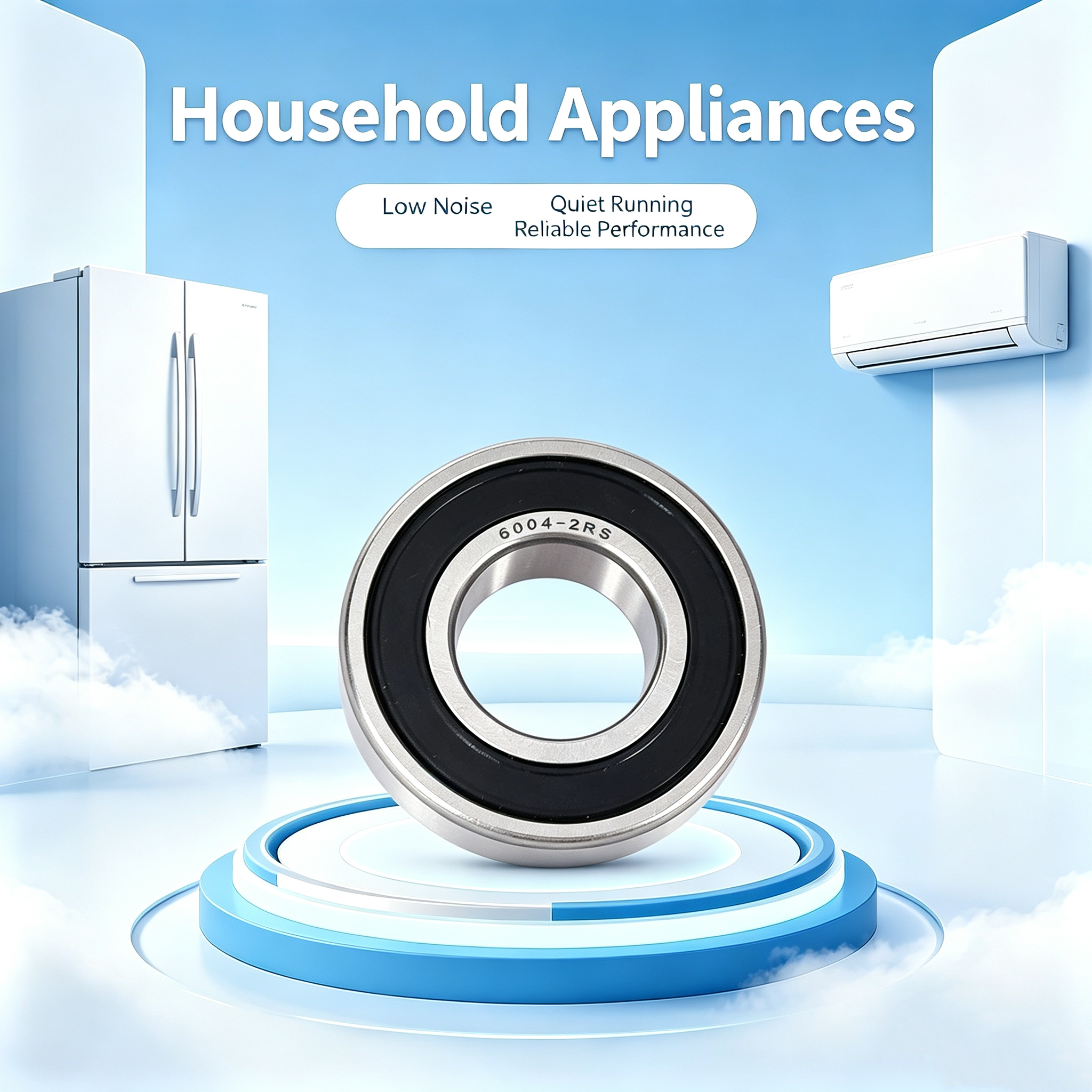 6004-2RS Deep Groove Ball Bearing Double Seal Water Proof GCr15 Steel P0/P6 Precision Low Noise Waterproof Bearing for Garage Door Openers