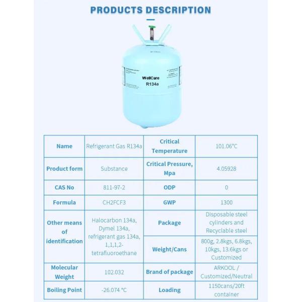 High Purity Refrigerant Gas R134A ISO Tank