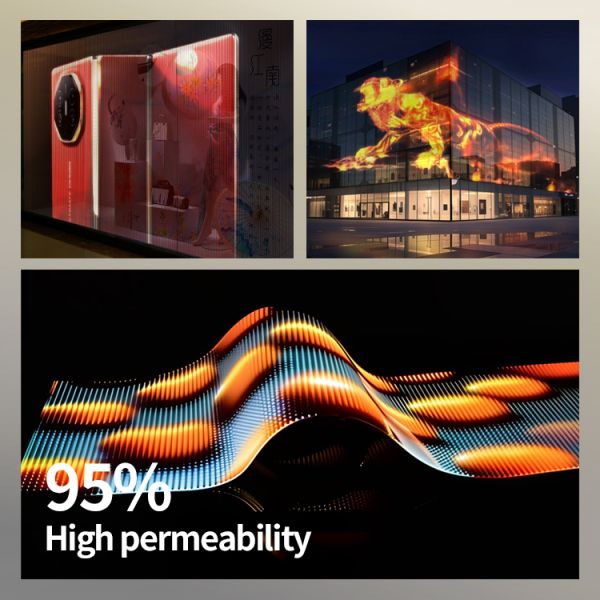 Transparent LED Screen High Brightness Display Clear Glass Window LED Video Wall Flexible Panel 