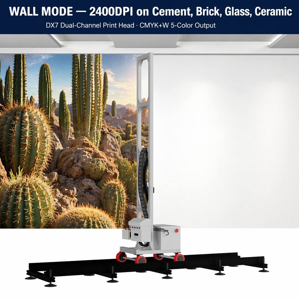 High Precision 2-in-1 Vertical Wall & Floor UV Printer for Commercial Advertising Indoor Wall Mural Painting Machine
