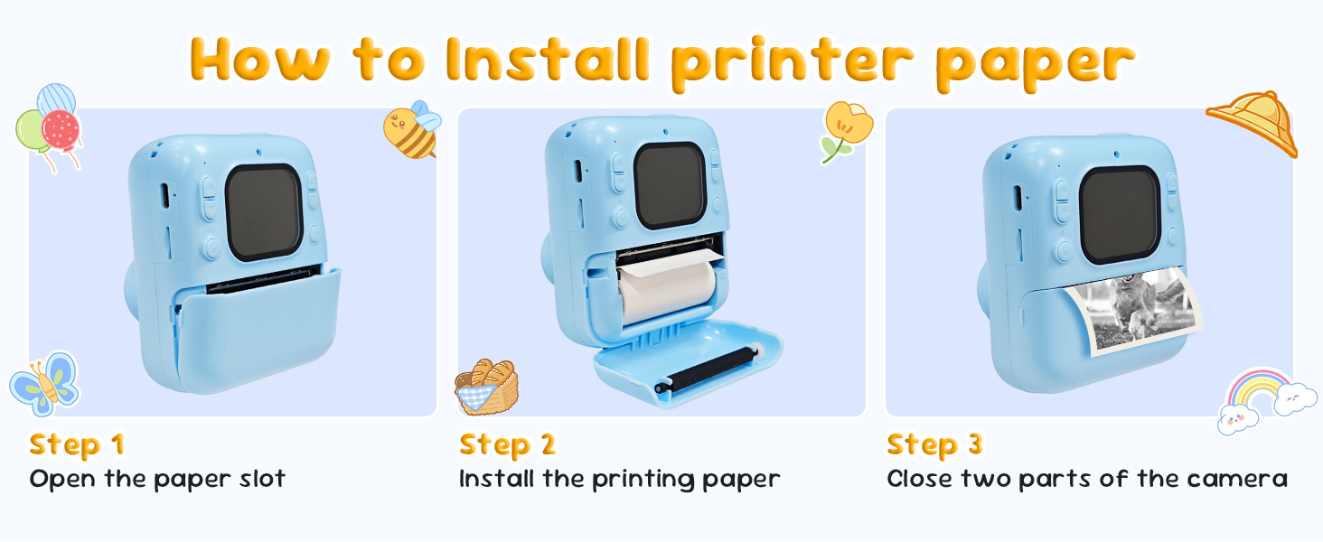 Hot Selling Kids Instant Print Camera 1080P HD with 32GB SD Card & 4 Paper Rolls for Christmas & Birthday Gifts Ages 3-12 (Blue)