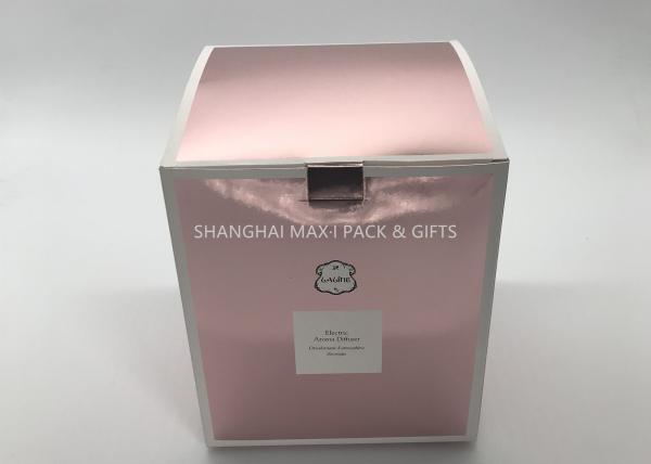 Pink  Folding Cardboard Gift Boxes , Gold Foil Gift Boxes Holographic Advertising Display
