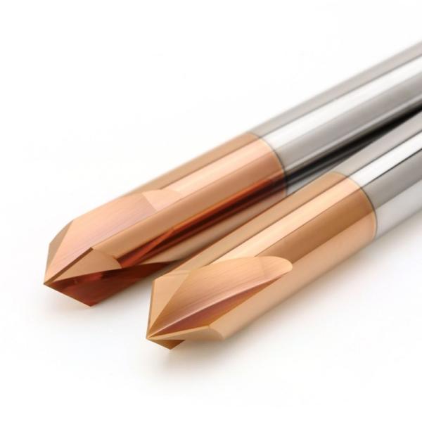 Chamfer Carbide End Mill HRC58 Solid 90 Degree 3 Flutes For CNC Engraving Machine Tool